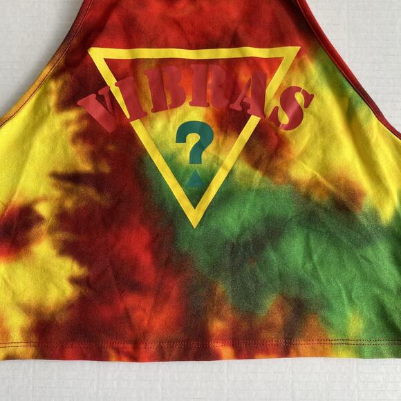 Guess x J Balvin Crop Top Womens Medium Vibras Tie Dye Logo Reggae Merch M NEW - Picture 6 of 7
